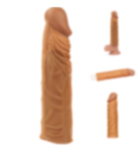 Lovetoy X-Tender Realistik Dokulu 5 Cm Uzatmalı Penis Kılıfı-LV1052B