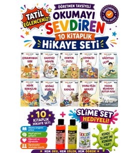 2.Sınıf Öğretmen Tavsiyeli Okumayı Sevdiren 32 Sayfa 10 Kitaplık Hikaye Seti-11 (Slime Set Hediyeli)