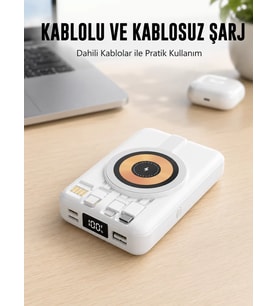 MagSafe Uyumlu Kablosuz Powerbank Hızlı Şarj Özellikli Yeni Nesil