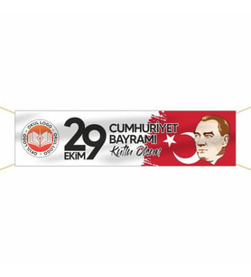 29 Ekim Cumhuriyet Bayramı Pankartı - 005 (Kırmızı)