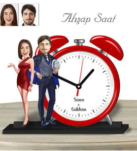 Kişiye Özel Ahşap Saat-Sevgililer Günü Hediyesi Sevgili Model-10