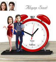 Kişiye Özel Ahşap Saat-Sevgililer Günü Hediyesi Sevgili Model-10