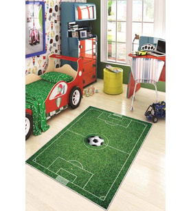 Yeşil Kaymaz Tabanlı Taraftar Halısı Çocuk Halısı KD71