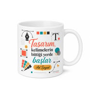 Grafik Tasarımcı Temalı Kupa Bardak Özel Tasarım Hediye Porselen Kupa