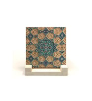 Geometrik Rumi Desen Baskılı Taş Masaüstlük 10X10