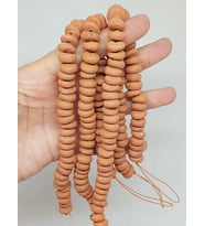 Kahverengi Yassı Mat Seramik Boncuk Dizi 10-12mm/23cm (54206)