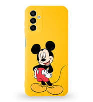Samsung Galaxy A04s Uyumlu Lansman Kılıf Altı Kapalı İçi Kadife  Mickey Mouse-E Tasarımlı  Kapak (Şeffaf)