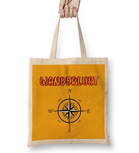Funny Travel Gift Design lover-Trippin Wanderlust Journey Adventurer Vacation Bez Çanta Uzun Saplı