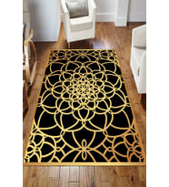 Dijital Kaymaz Taban Yıkanabilir Salon Halısı Mutfak Halısı Koridor Halısı Yolluk ND-HS-448 (Gold)
