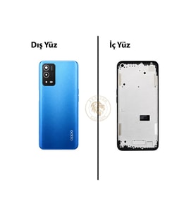 Oppo A55 Mavi Uyumlu Orta Kasa Full Kasa Kapak Gövde Housing