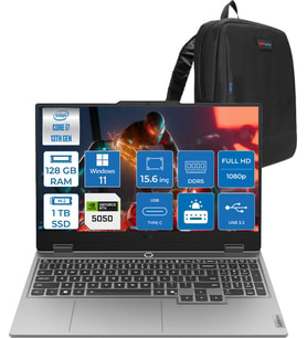 Lenovo Loq 15IRX10 Intel® Core I7-13700HX 128GB Ddr5 1tb SSD 15.6" 8GB/RTX5050 100W (1920X1080) IPS 300NITS 144Hz, G-Sync® WIN11HOME Gaming BILG.83JE00KMTRH33+ZETTAÇANTA