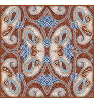 Mandala Desen İtalyan Şifon Seri Eşarp Eşarp Askısı İle Birlikte 140x140 cm Kahv
