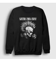 Presmono Unisex Siyah Skull Müzik Punks Not Dead Sweatshirt 513858tt