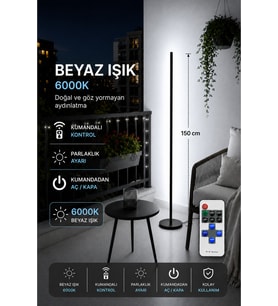 LUMINA Orjinal Beyaz 6000K Kumandalı Lambader 150 CM
