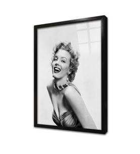 Marilyn Monroe Siyah Beyaz Çerçeveli Cam Tablo