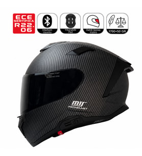 X340 Mat Carbon Desenli Motosiklet Kaskı Güneş Vizörlü Full Face Kask