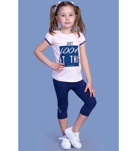 Toontoy Kız Çocuk Taytlı Takım (Pudra)