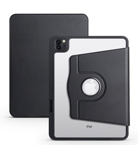 Apple iPad 10.9 2022 (10.Nesil) Kılıf Zore Termik Kalem Bölmeli Dönebilen Standlı Kılıf (Siyah)