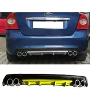 Ford Focus 2 Sarı Difüzör Çiftli Yuvarlak Egzoz Görünümlü D Tip Difizör 2004 - 2010