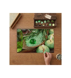 Yeşil Mumlar - Spa - Dinlenme Tasarımı 240 parça Ahşap Puzzle Ahşap Kutuda MP02039