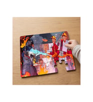 Yangın Söndüren Kahraman İtfaiyeciler Tasarımlı 24 Parça Ahşap Çocuk Puzzle MPK0490