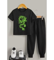 Çocuk Chinese Dragon Alt - Üst Eşofman Takımı (Siyah)