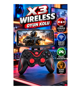 Titreşimli Bluetooth Gamepad – Android iOS Mobil, PS3 ve PC Uyumlu Kablosuz Oyun Kolu