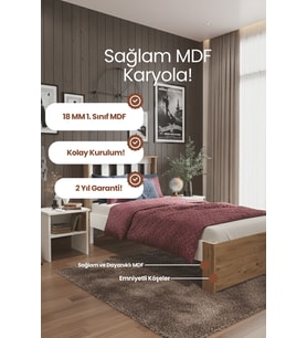 Stark Karyola ve 2 Komodinli Set
