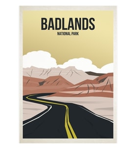 Badlands Ulusal Parkı Tablo Ahşap Poster Dekoratif