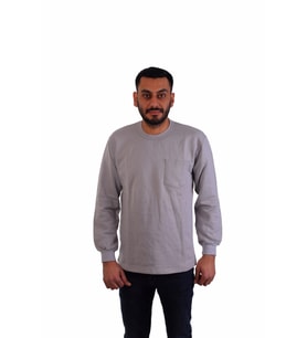 ESER - Bisiklet Yaka Sweatshirt - Cepli - Boyama Gri