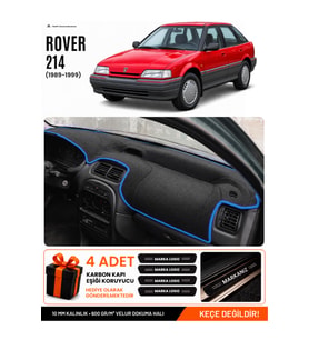 ROVER 214 (1989-1999) Uyumlu Torpido Örtüsü Torpido Kılıfı - Siyah Mavi