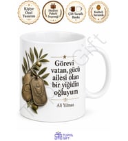 Asker Babasına Hediye Baskılı Kupa Bardak Askerlik Hatıra Hediyesi