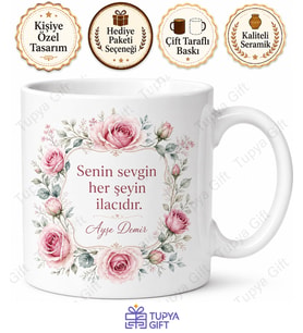 Anne İçin Özel Tasarım Seramik Baskılı Kupa Bardak Anneler Günü Hediyesi