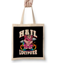 Hail Lucipurr Cat Rainbow Unicorn Kitty Satanic Bez Çanta Uzun Saplı