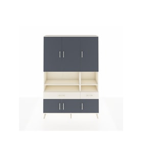 Arges Dolap 8 Raflı 2 Çekmeceli 6 Kapaklı 132x30x195 Aytaşı-Antrasit/Aytaşı