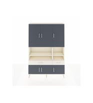 Arges Dolap 8 Raflı 2 Çekmeceli 6 Kapaklı 132x30x195 Aytaşı-Antrasit/Aytaşı