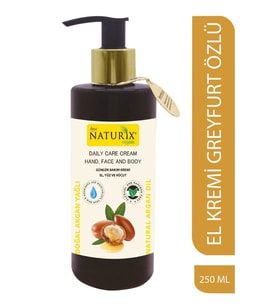 Argan Yağlı Günlük Bakım Kremi El, Yüz Vücut Losyonu 250 ml Nemlendirici Krem