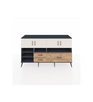 Kronos Konsol 8 Raflı 3 Çekmeceli 4 Kapaklı 176x59x99 Antrasit-Aytaşı/Çam