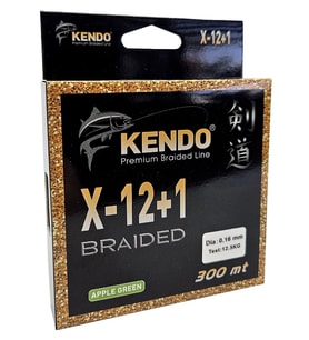 Kendo X-12+1 Braided 300m Apple Green Örgü İp 0,18 mm.