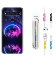 TCL 10L 10 Plus 10SE 20E 20SE 30SE L7 Kılıf Kablo Koruma Spiral Silikon Star Planet 1652