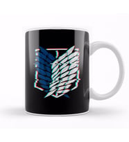 Attack On Titan Wings Of Freedom Logo Glitch Effect Kupa Bardak Porselen