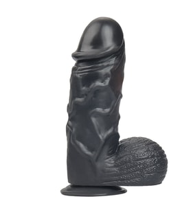 LilituShop 24,5 cm Vantuzlu Realistik Siyahi Penis Vajinal Dildo