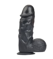 LilituShop 24,5 cm Vantuzlu Realistik Siyahi Penis  Vajinal Dildo