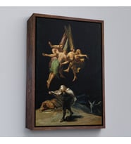 Çerçeveli Francisco Goya - Witches Flight Cadıların Uçusu Tablosu (Beyaz)
