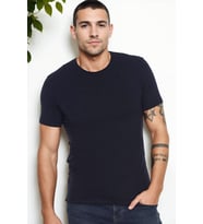 T9569 DEWBERRY BİSİKLET YAKA ERKEK T-SHIRT-LACİVERT