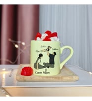 Canım Ailem Tasarımlı Kişiye Özel Sarı Türk Kahvesi Fincanı