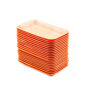 Tek Kullanımlık Köpük 2000 Gr. Turuncu Servis Et Kıyma Saklama Tepsi Tabak -265x175x35mm. - 10 Adet