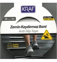 KRAF 2575 KAYDIRMAZ BANT 25mm X 15m SARI SİYAH