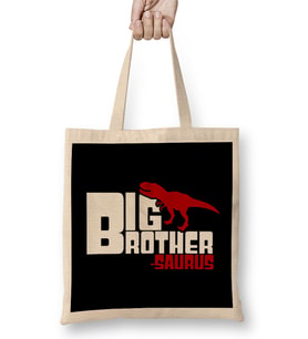 Big Brother Saurus Cute Older Sibling Dinosaur Bez Çanta Uzun Saplı