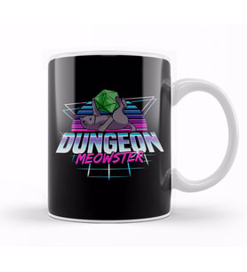 Dungeon Meowster Cute Cat Gaming Kupa Bardak Porselen